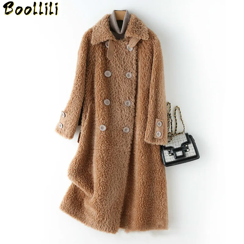 

Winter Boollili Autumn Coat Women Clothes 2023 Sheep Shearing Real Fur Coat 100% Wool Jacket Women Korean Vintage Fur Tops