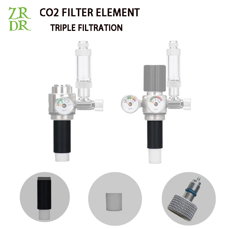 ZRDR Aquarium CO2 Cylinder Generator Filter Element Filter Pipe Fitting CO2 Regulator Control Valve Replacement Parts