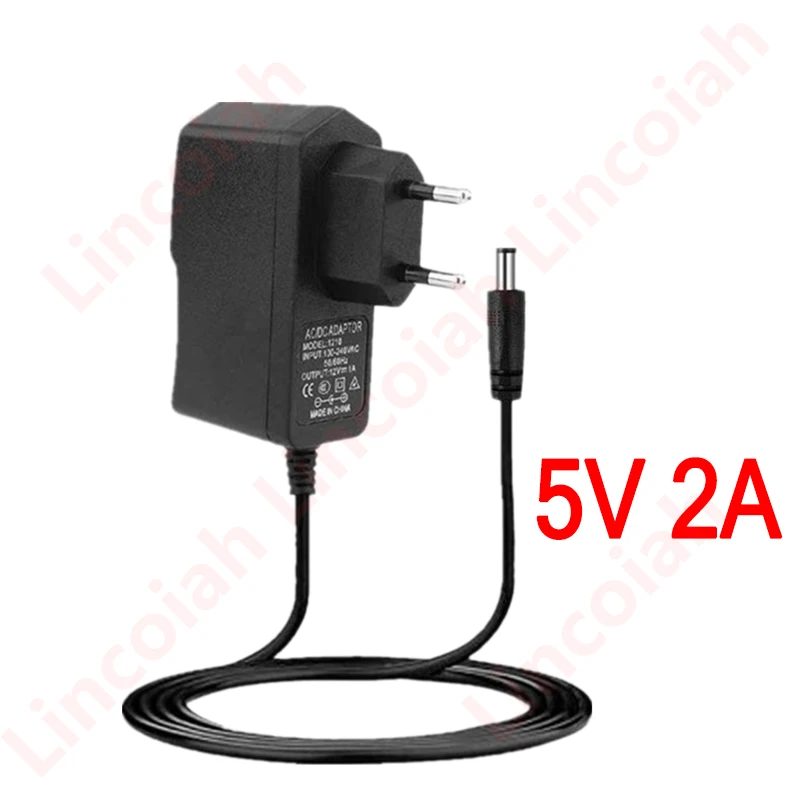 1PCS DC 5V 2A 2000mA AC/DC Adapter AC 100-240V 5V2A LED Camera Power Supply Adapter For Camera Charging DC Plug 5.5*2.5mm