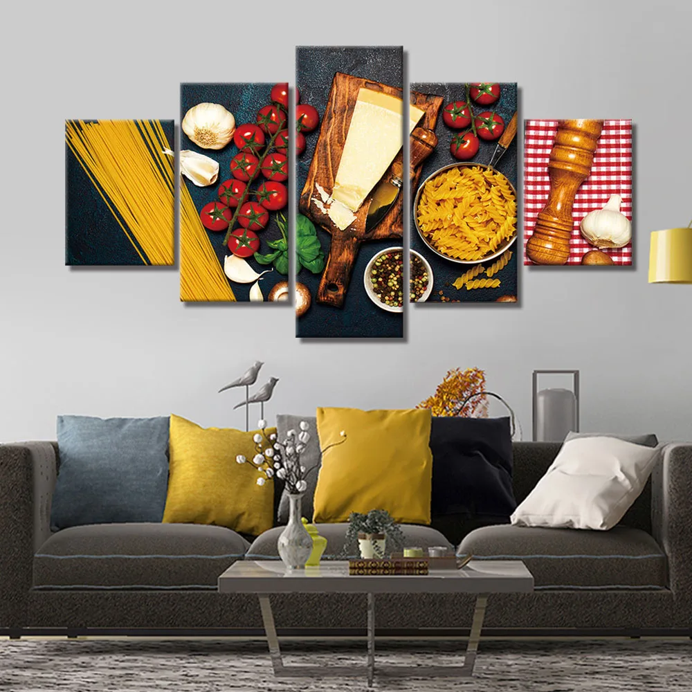 Home Decor Canvas Painting Kitchen Food 5 Piece Picture Wall Art Prints Modern Modular Cuadros Póster Kitchen Decor