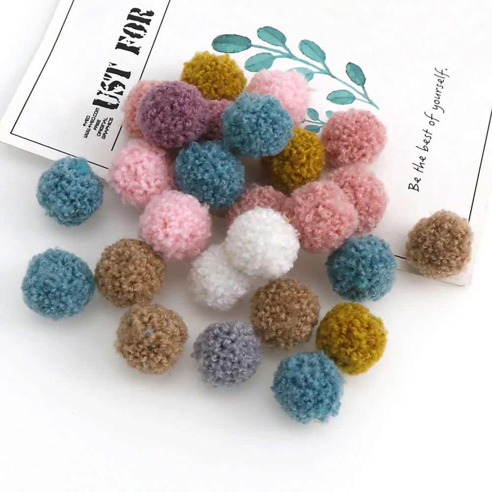 50pc New 15/20mm Mix Color Polyester Wool Soft Ball Pompoms Ball Crafts DIY Wedding Party Home Decor Craft Supplies