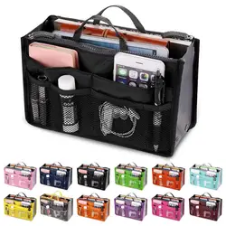 Nylon Organizer Insert Bag for Women, Travel Handbag, Lady Makeup Purse, Cosmetic Bag, Cheap Tote Feminino, Forro Grande