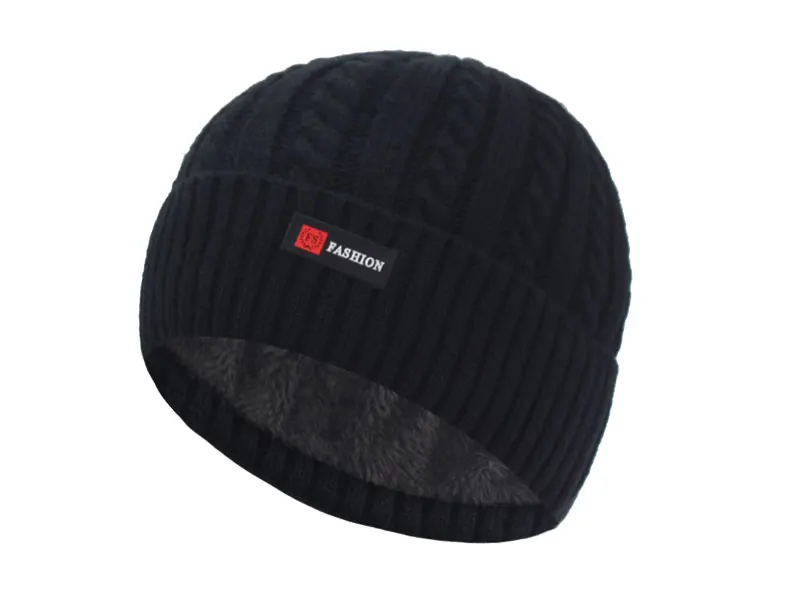 Marke Skullies Mützen Männer Winter Hüte Für Männer Kappe Frauen Winter Gestrickte Hut Männlich Warme Dicke Gorro Motorhaube Pelz Stricken Beanie Hut Kappe – Detail 12