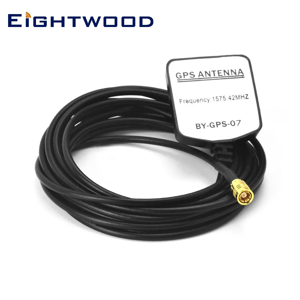 Eightwood Car External GPS Active Antenna Aerial With SMB Plug RF Connector 1575.42±3 MHz 3M for Car Tracking Navigation System