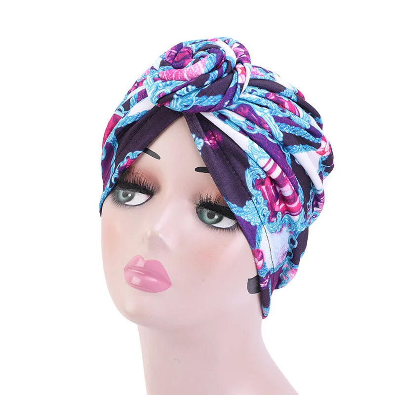 Afrikanische Druck Turban Hut für Frauen Scrunchies Knoten Headwrap Stretch Bandanas Party Headwear Damen Kopftuch Haar Zubehör – Detail 35