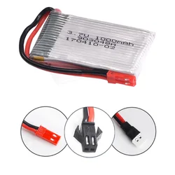 3 sztuk/partia RC Dron baterii 3.7V 1000mAh 25c Lipo baterii SM / JST wtyczka dla T04 T05 T25 M03 RC Quadcopter Drone części zamienne