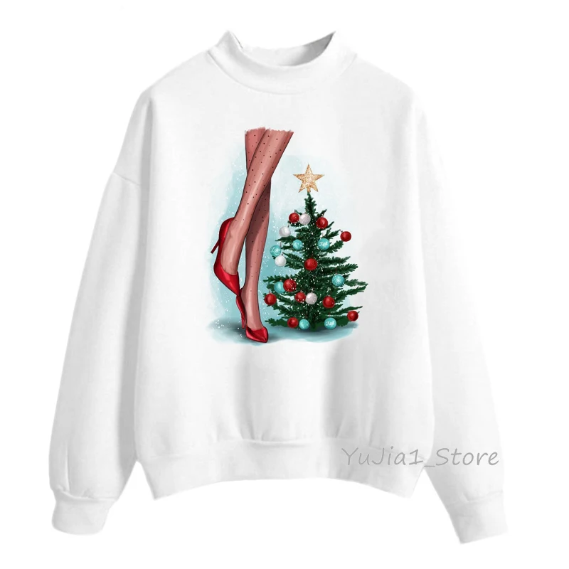 Merry Christmas hoodie women red high heel print Xmas hoodies women’s sweatshirt custom gift hoody pullover drop shipping