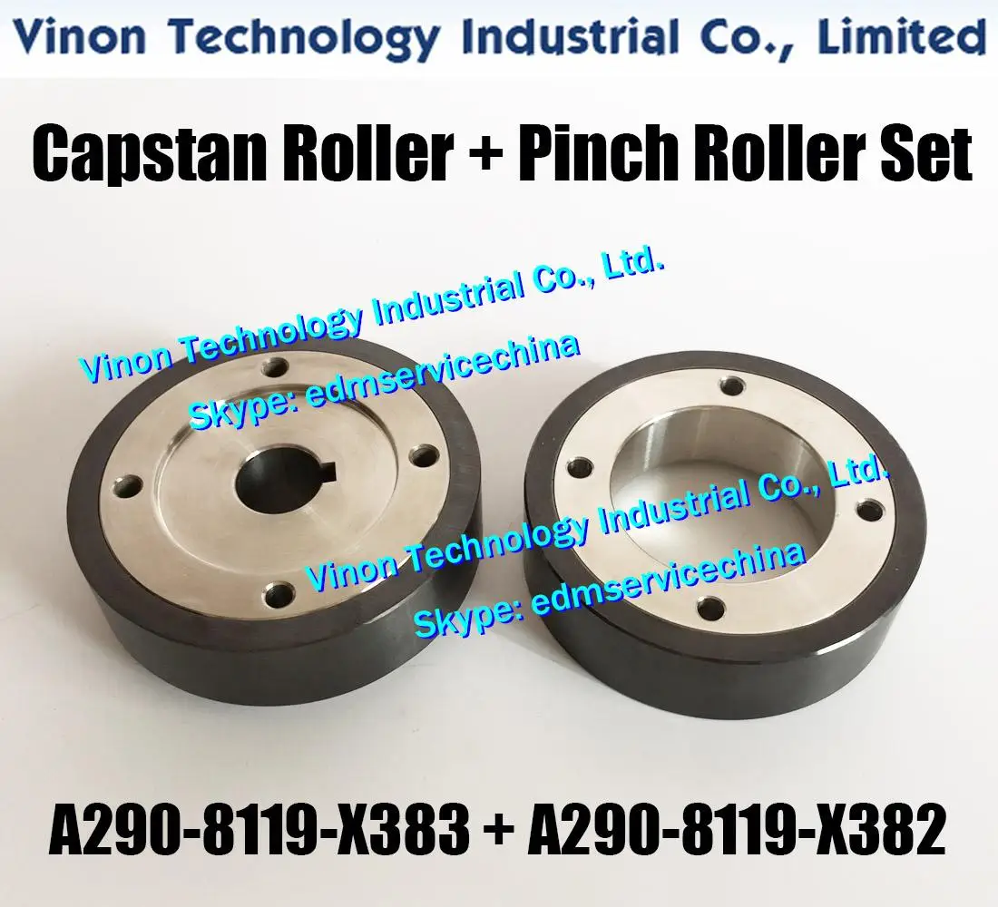 

A290-8119-X382+A290-8119-X383 Pinch Roller F421+Capstan Roller F422 Set Ø80x22Tmm (2PCS/SET PACK) Fa nuc A290.8119.X382