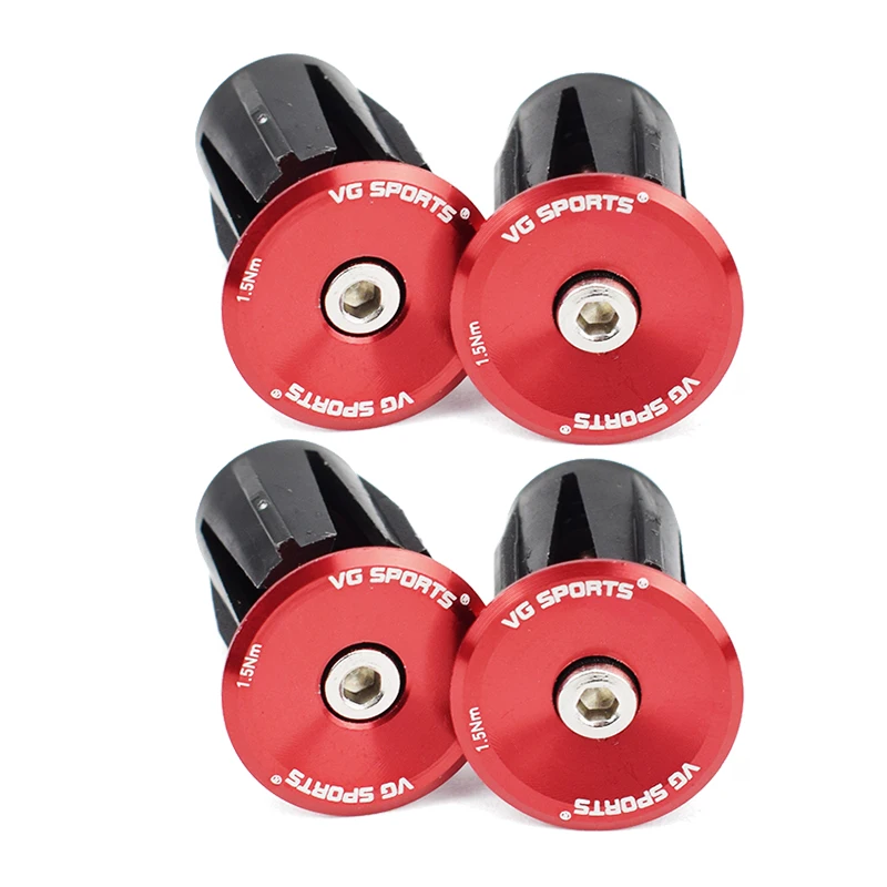 VG Sports 1 Paar Fahrradgriff Lenkerendkappe Aluminiumlegierung MTB Lenkergriffe Stecker Kappen für Fahrradlenkerzubehör