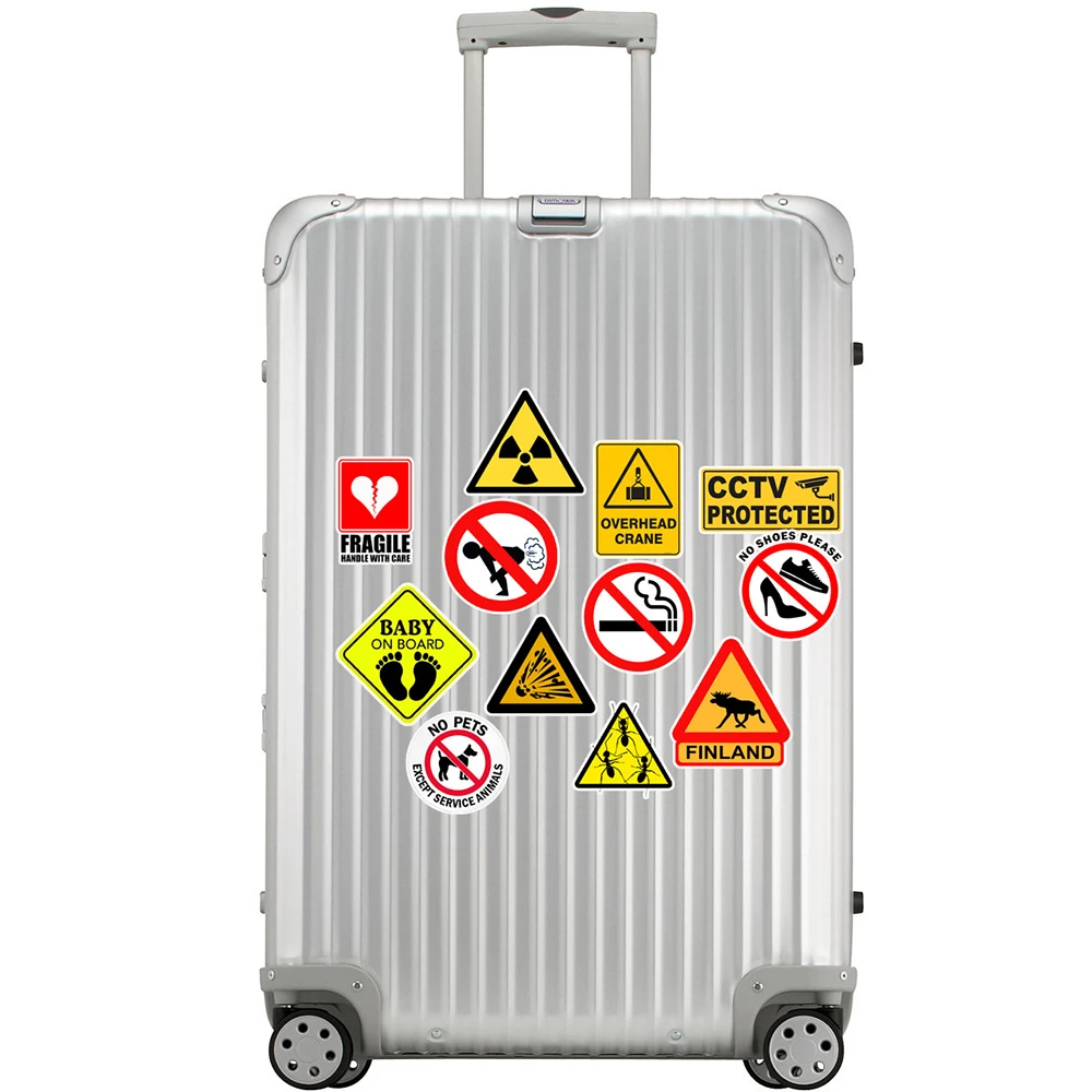 Warning Stickers, 50pcs Waterproof PVC Decals