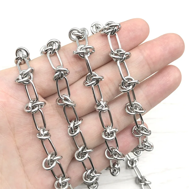 

5Meters/Lot ( Width 6mm ) Stainless Steel Knot Wire Chain For Jewelry DIY Making Handmade Wire Jewelry Thick Chain Accessories