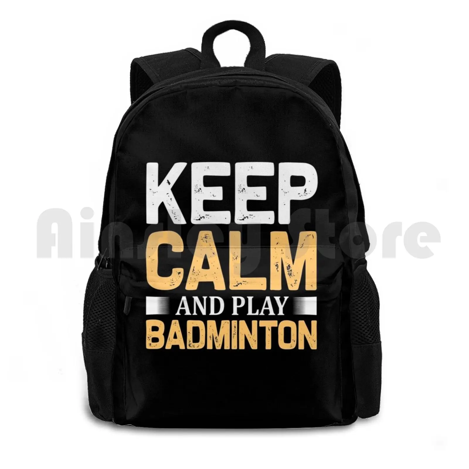 Keep Calm And Play Badminton Outdoor Hiking Backpack Waterproof Camping Travel Badminton Sports Birdie Shuttle Raquet Sports