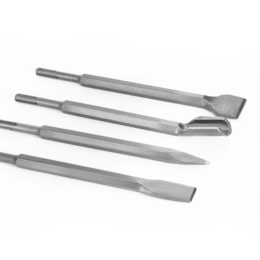 Imagem -05 - Sds Mais Cinzéis Conjunto Ponto Sulco Gouge Cinzel Plana Martelo Elétrico Broca Quebrar Concreto Tijolo Perfuração da Parede Peças 250 mm