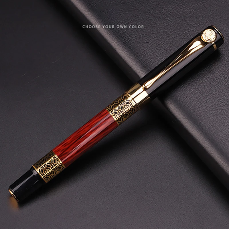 1 pcs Fountain pen Gold Metal clip Full of luxury Imitation wood grain Pen Stationery school supplies Office High quality pen