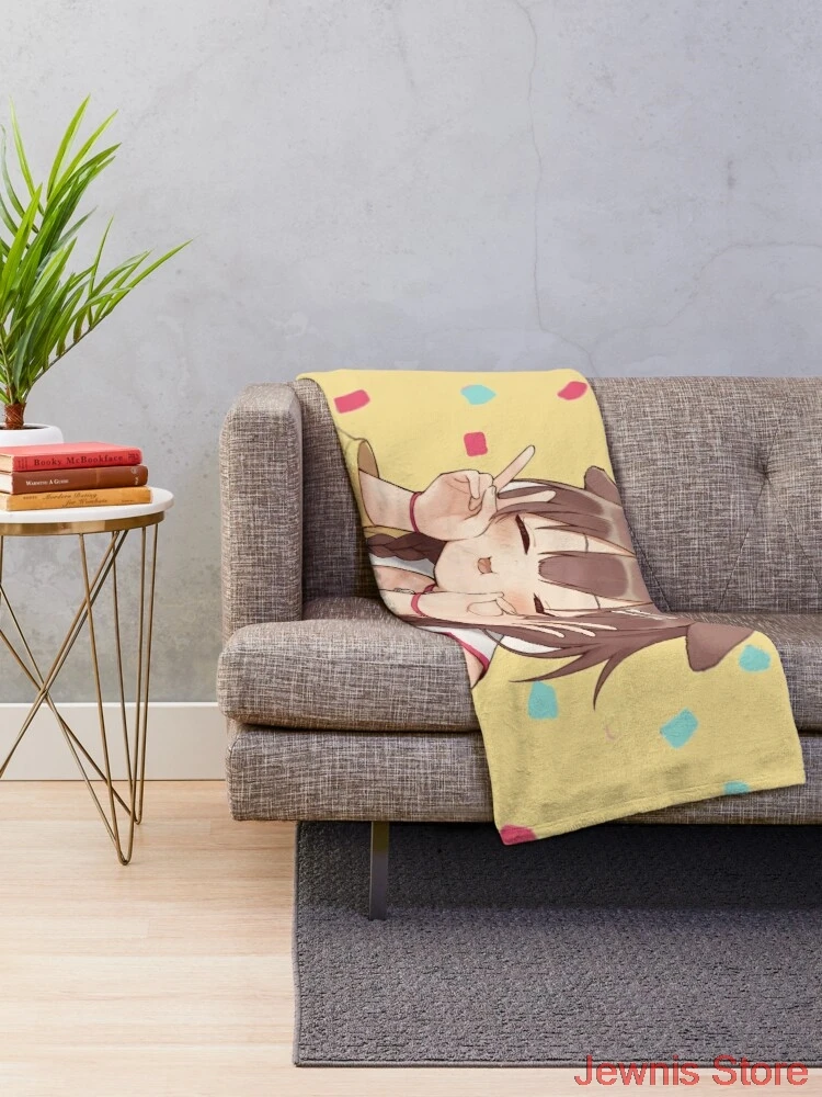 Korone vtuber hololive anime girl Blanket Print on Demand Decorative Sherpa Blankets for Sofa bed Gift