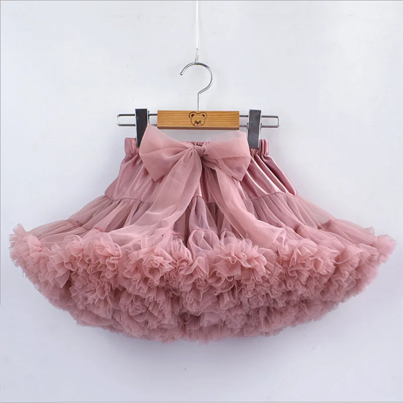 HOT Girls Tutu Skirts Splicing Fluffy Tulle Princess Ball Gown Pettiskirt Kids Ballet Party Children Performance Skirts