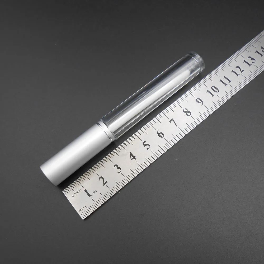 

100PCS 3ML Empty Clear Lip Gloss AS Tube Lip Balm Bottle Container Aluminum Silver Cap Plating Cover Pretty 13.7mmX106mm *FD116