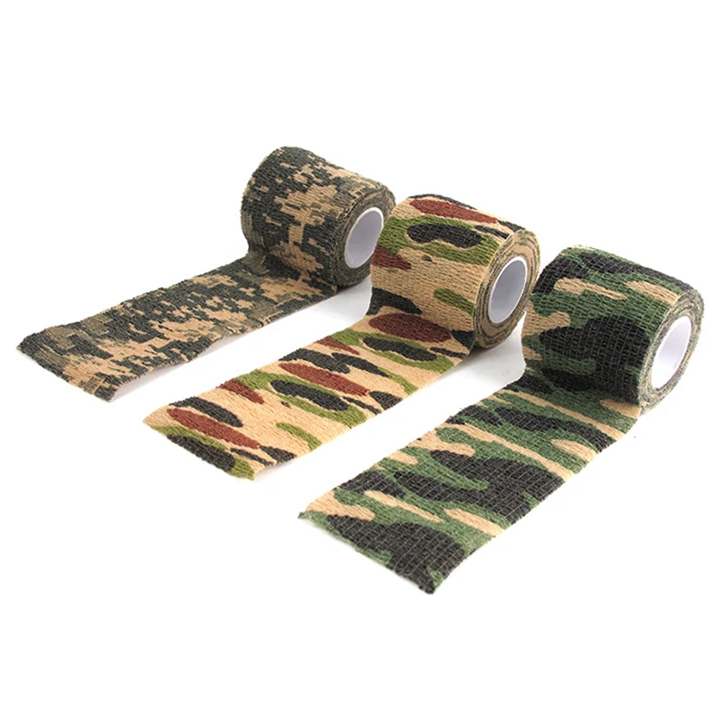 5cm*4.5m Tactical Camo Tape Hunt Disguise Elastoplast Camouflage Elastic Wrap Tape Self-Adhesive Ankle Knee Finger Arm Bandage