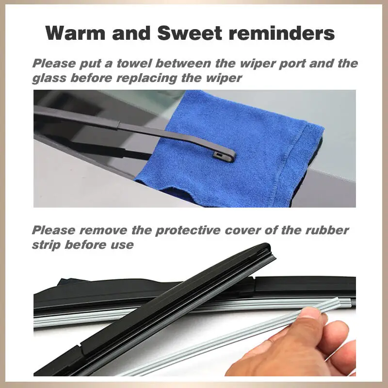 Wiper Front & Rear Wiper Blades Set Kit For Hyundai Santa Fe DM 2012 - 2017 Windshield Windscreen Window 26\
