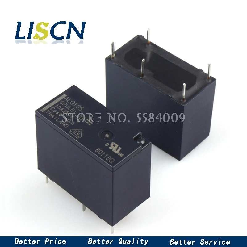 2PCS Relay ALQ105 ALQ112 ALQ124 JQ1P-5V-F JQ1P-12V-F JQ1P-24V-F 10A 5PIN Relay