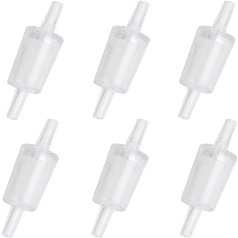 10PCS Aquarium Air Pump Check Valves Red Clear Plastic One Way Non-Return Check Valve for Fish Tank