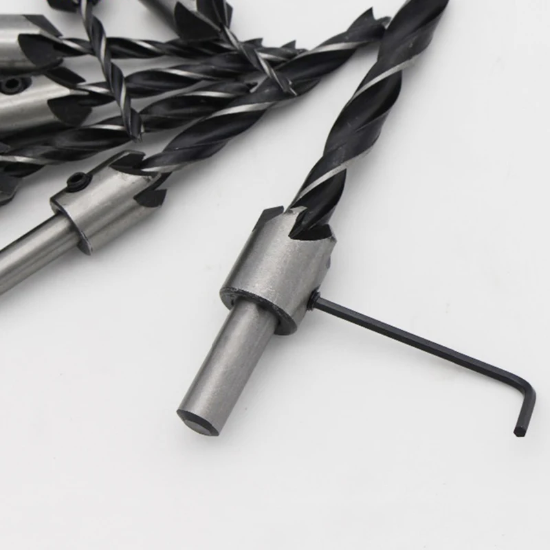 7PCS flauto svasatore punta da trapano HSS alesatore vite foro taglierina strumento di smussatura del legno