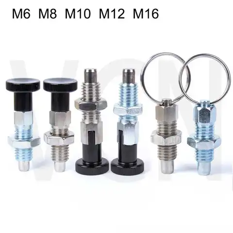 217 Handtag Återställbar Kolv, Fjäderstift, Indexeringsbultar, Returtyp, M6 M8 M10 M12M16, Låsskruv, Indexbultar, I lager 10 best sales fjäderstift - №1