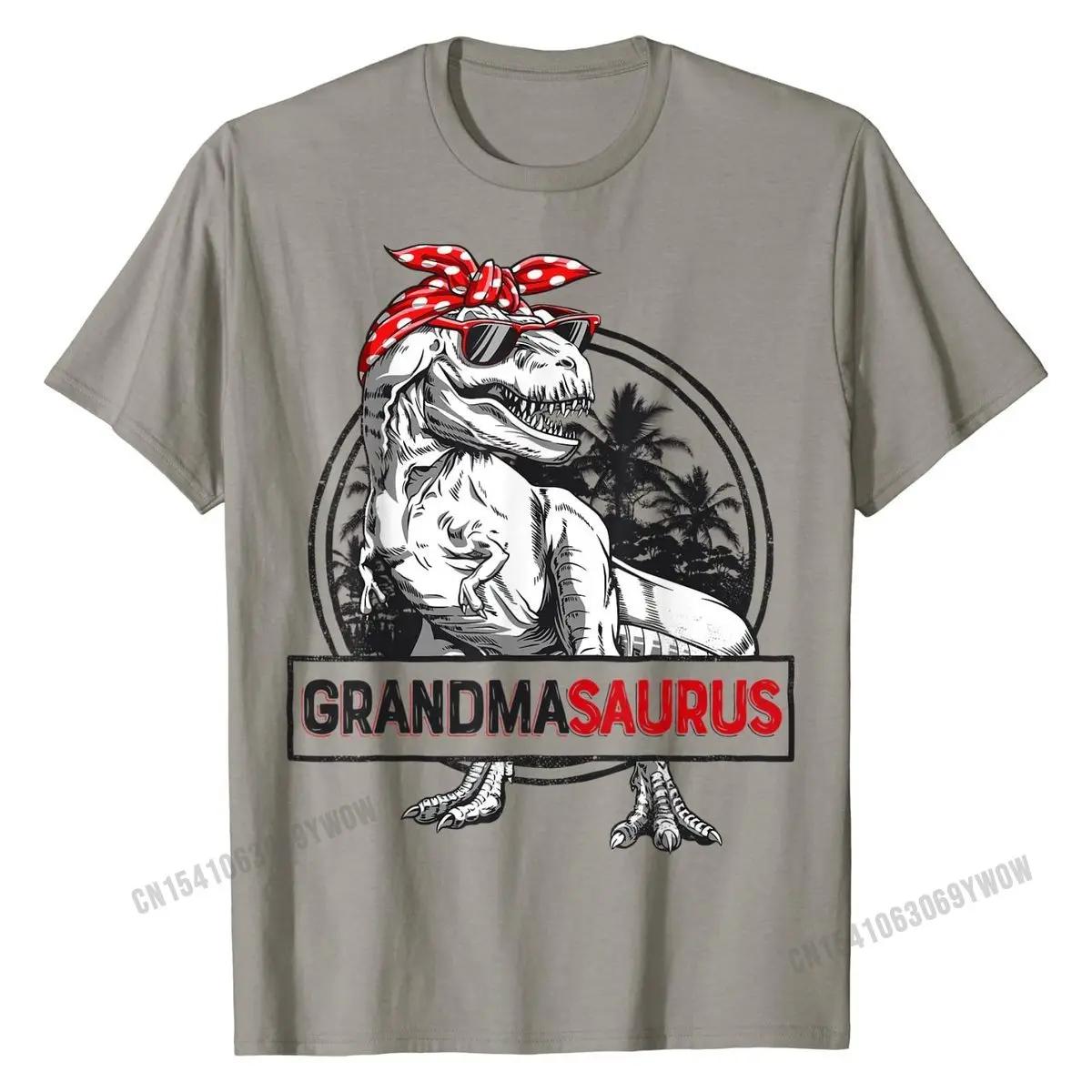 Grandmasaurus T rex Dinosaur Grandma Saurus Family Matching T-Shirt Top T-shirts Tops Tees Family Cotton Casual Custom Men's