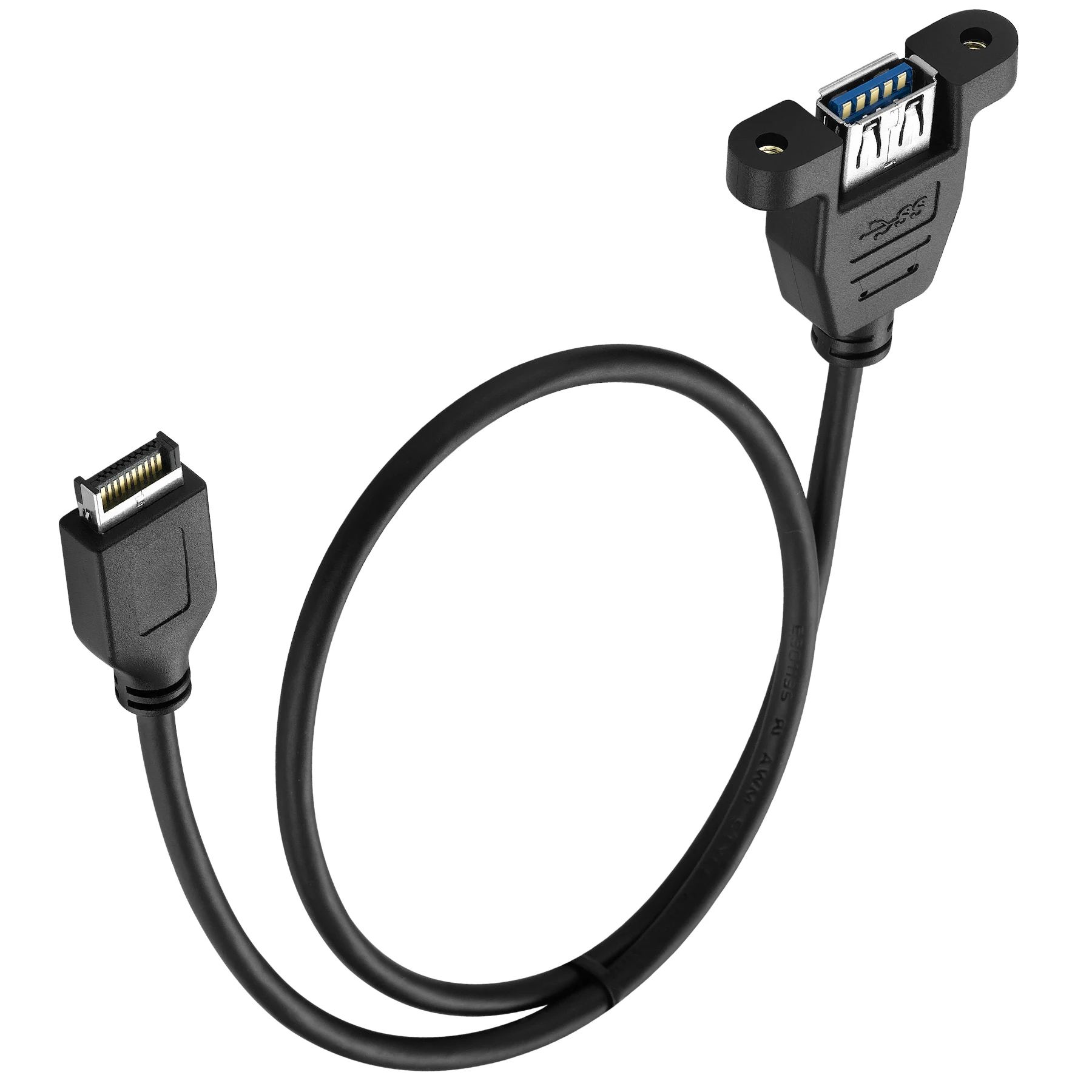 بوشارا نوع E ذكر إلى USB 3.0 أنثى تمديد كابل احباط مضفر محمية مع المسمار لوحة جبل