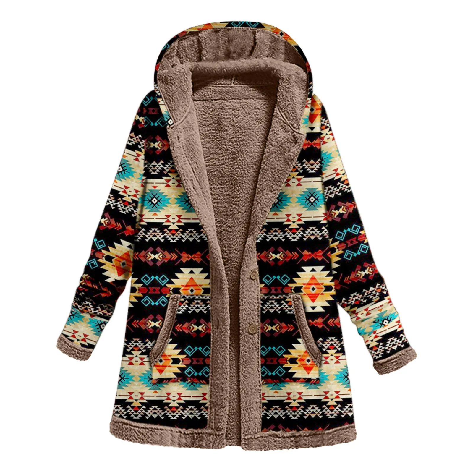 Cappotto caldo invernale da donna cappotto Casual Patchwork femminile manica lunga con cappuccio capispalla moda Streetwear abbigliamento donna