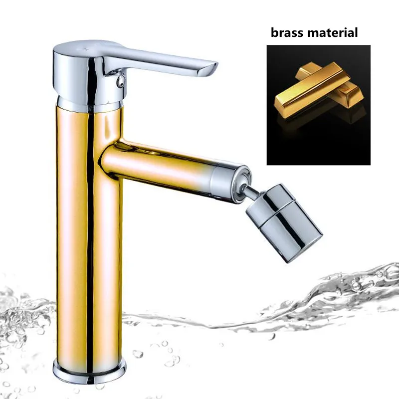 Rubinetti per lavabo rotanti universali a prova di spruzzi a 360 gradi rubinetti per miscelatore monoforo per acqua calda e fredda in ottone