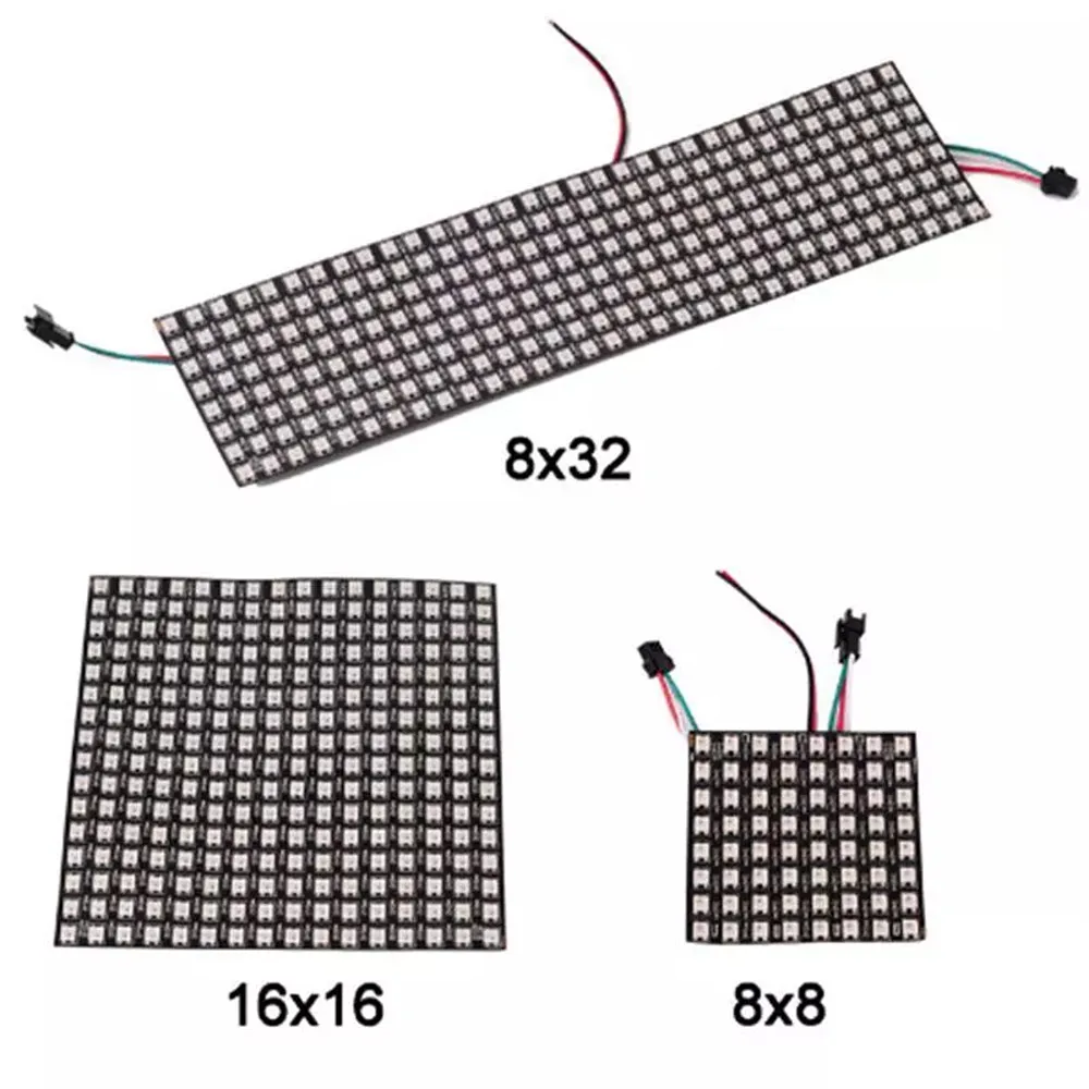 5V 5050 RGB مصفوفة led بكسل وحدة ضوء 8*8 16*16 8*32 بكسل WS2812B WS2812 الرقمية مرنة لوحة فردي عنونة