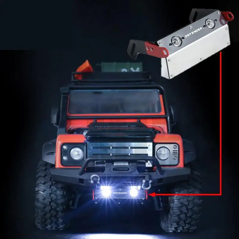 

For TRX-4 Bronco front bumper metal protection plate chassis armor light for 1/10 RC simulation climbing vehicle Trax For TRX4 D