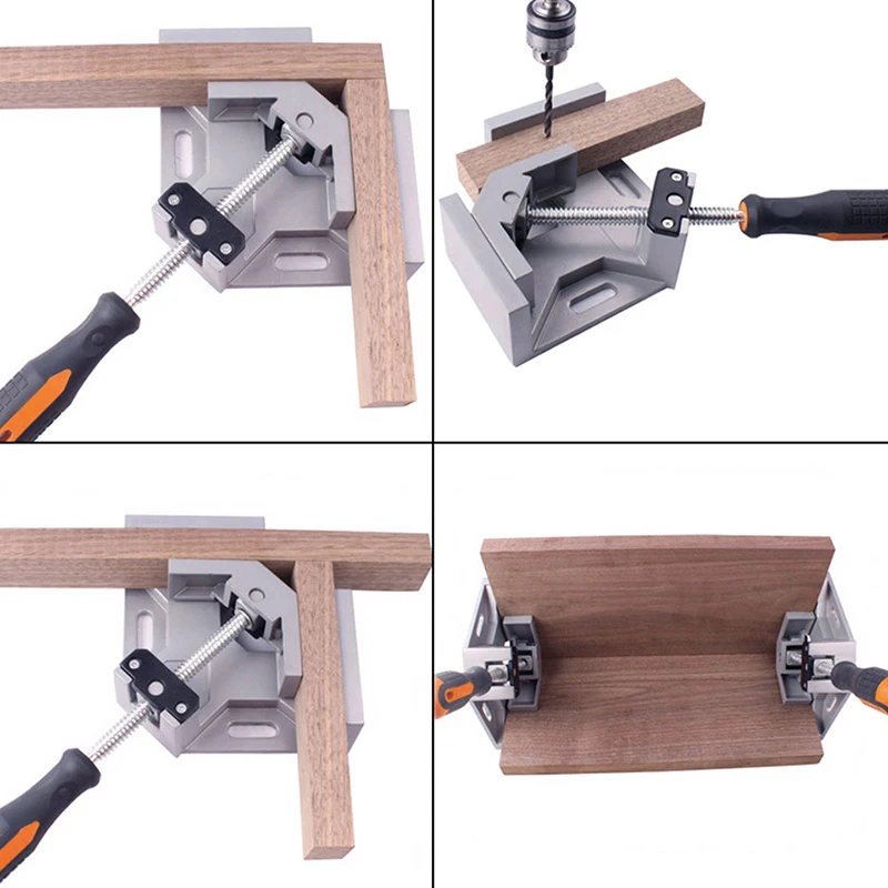 90 Graden Verstelbare Carpenter Clip Hoek Klem Houtbewerking Frame Clip Gereedschap Haakse Aluminiumlegering Enkele Handvat Tool Klem