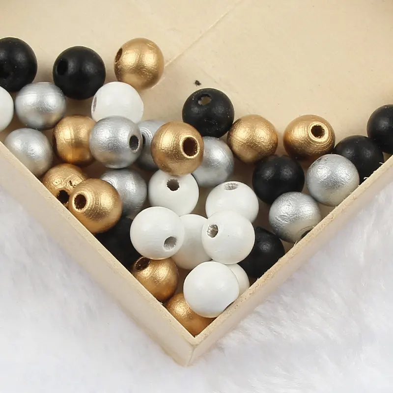 50-500pcs 6 8 10 12mm Mixed Color Wood Beads Wooden Round Balls Loose Spacer Beads for Jewelry Making DIY Bracelet Accessories