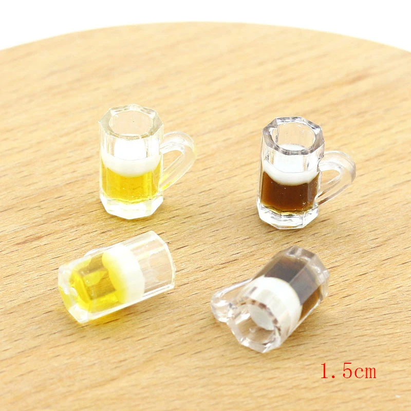 10pcs 15mm Simulation Beer Bottle Food Charms Resin Pendants For Earrings Keychains Funny Accessory Diy For Jewelry Make