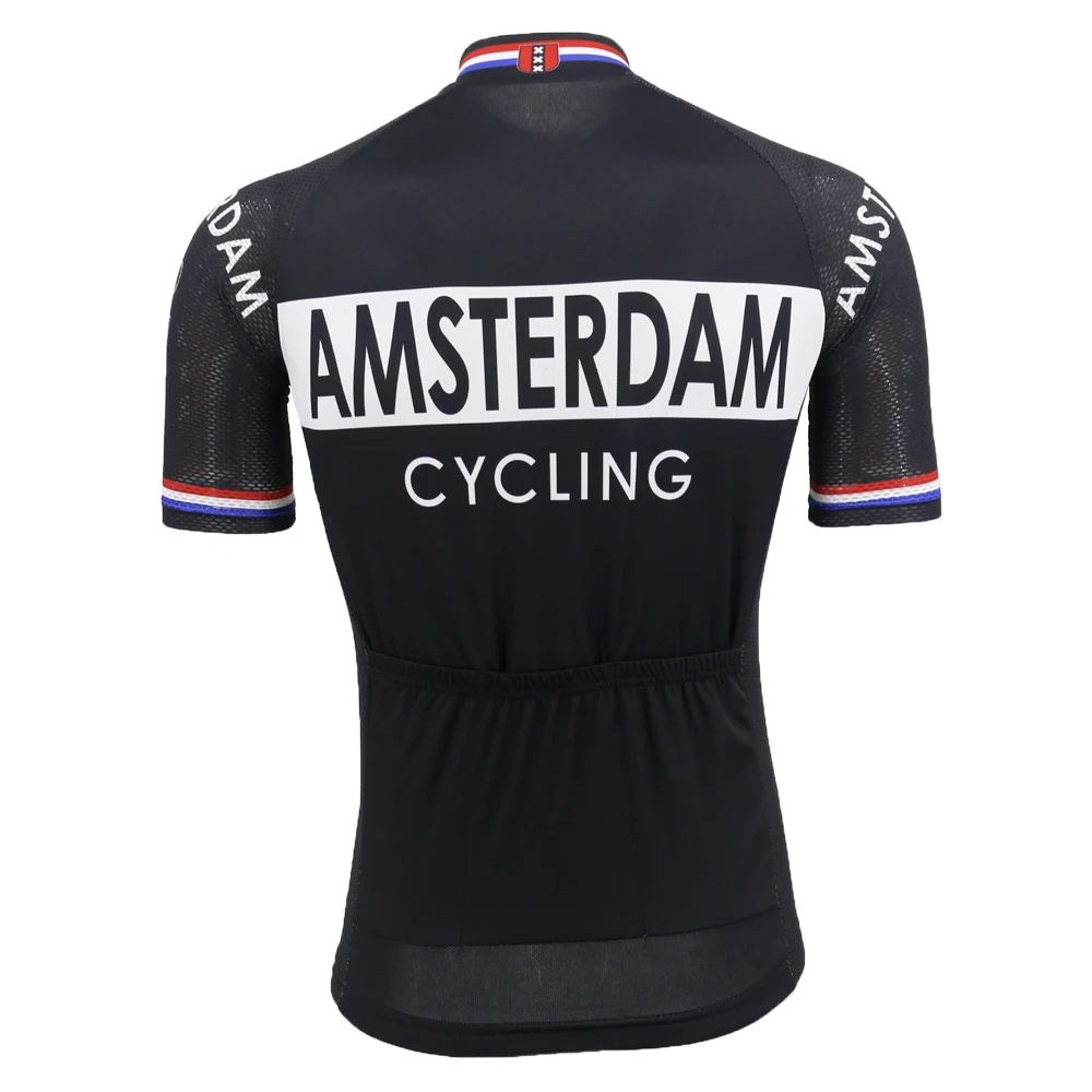 national black cycling jersey short sleeve mtb jersey AMSTERDAM FRANCE ITALIA HOLLAND bike clothing ropa ciclismo 5 style