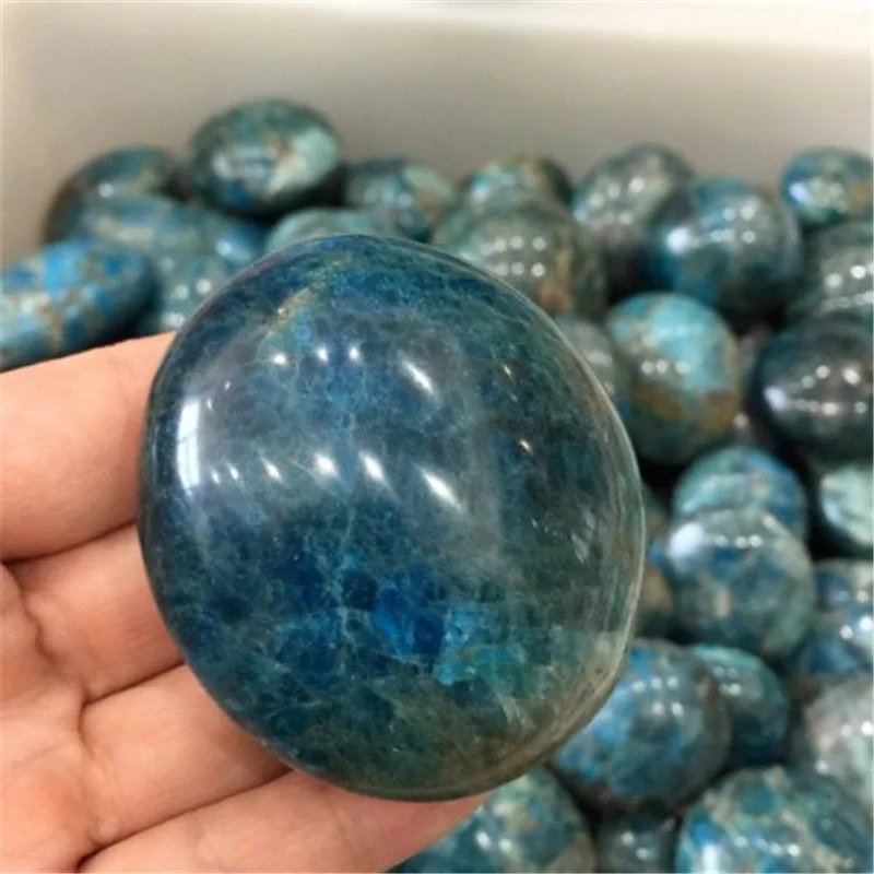 Natural Blue Quartz Gemstone Apatite Palm Stone Crystals Healing Stones For Home Decoration