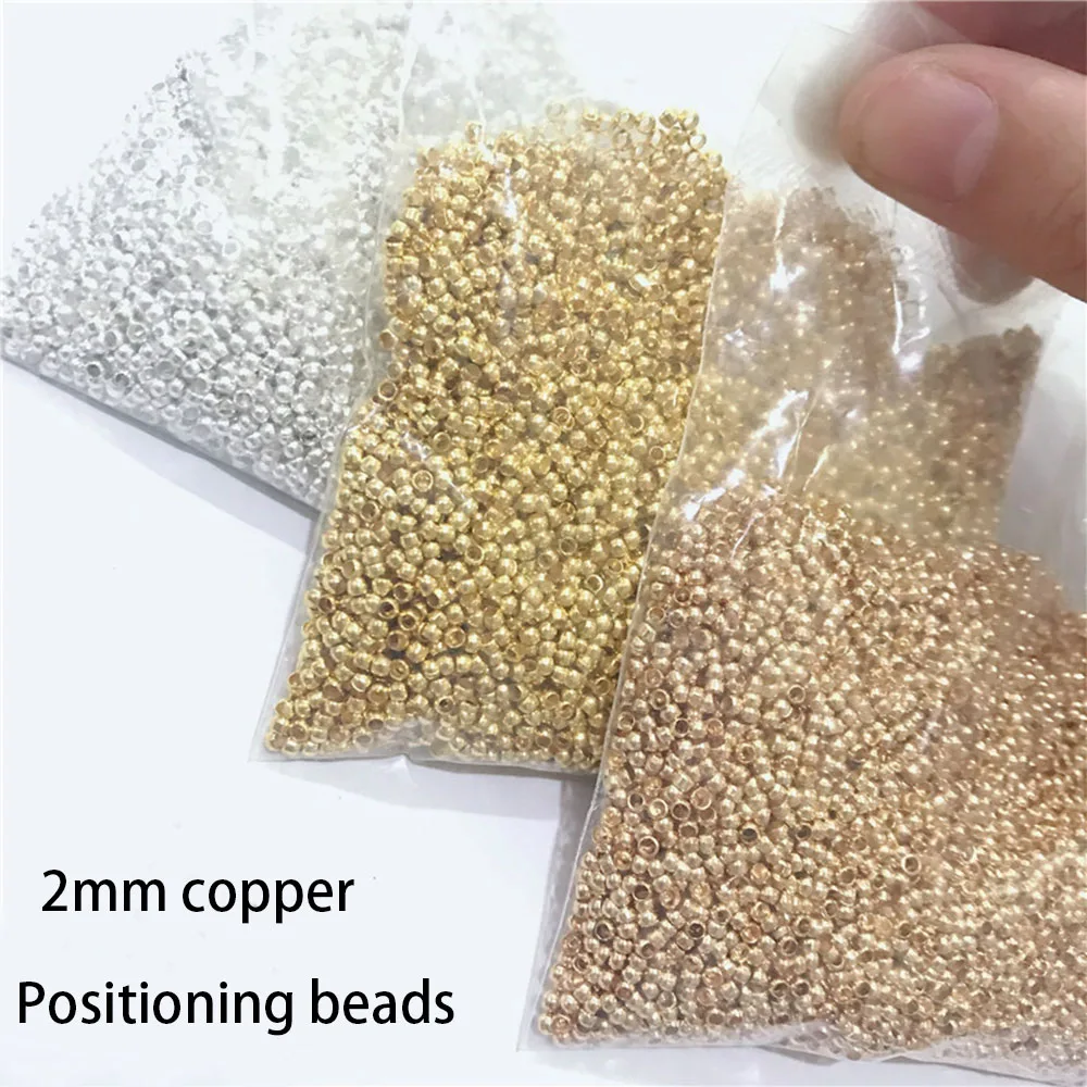 Potosala 15 Grams Gold Color Copper Positioning Beads Dia Stopper Spacer Beads For DIY Jewelry Making Findings Supplies 2- 2.5mm