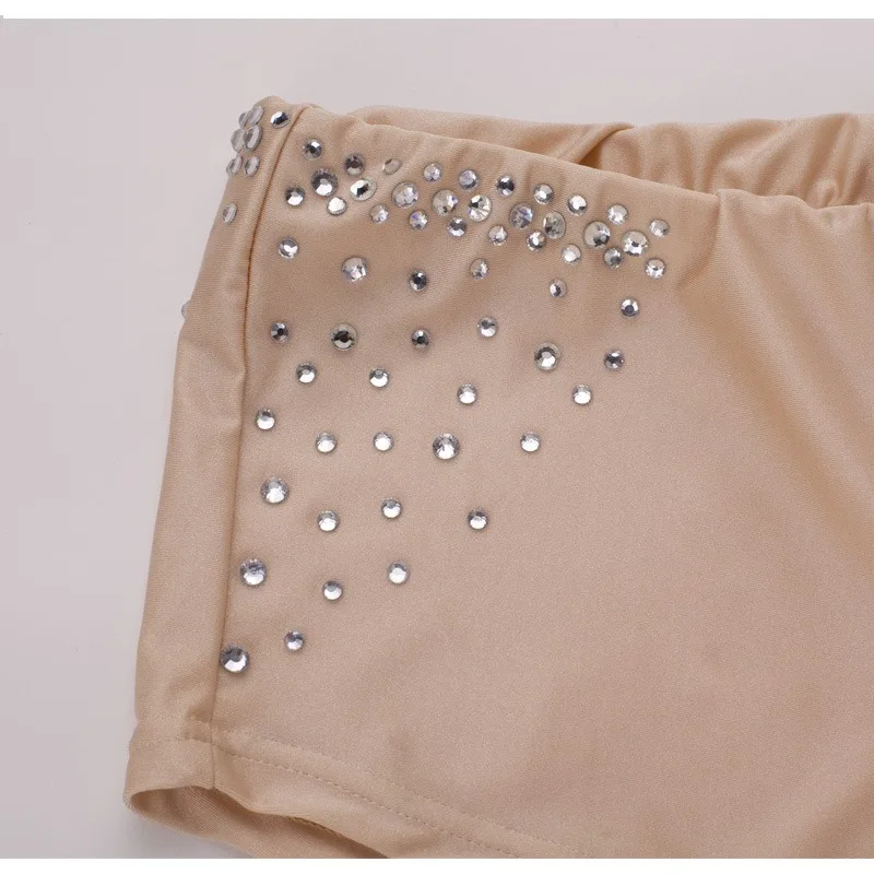 Comfort Underwear Women Stretch Safety Pants Rhinestone Shorts For Dancer Costume Accessory Dancer Basic Wear Professional Nude