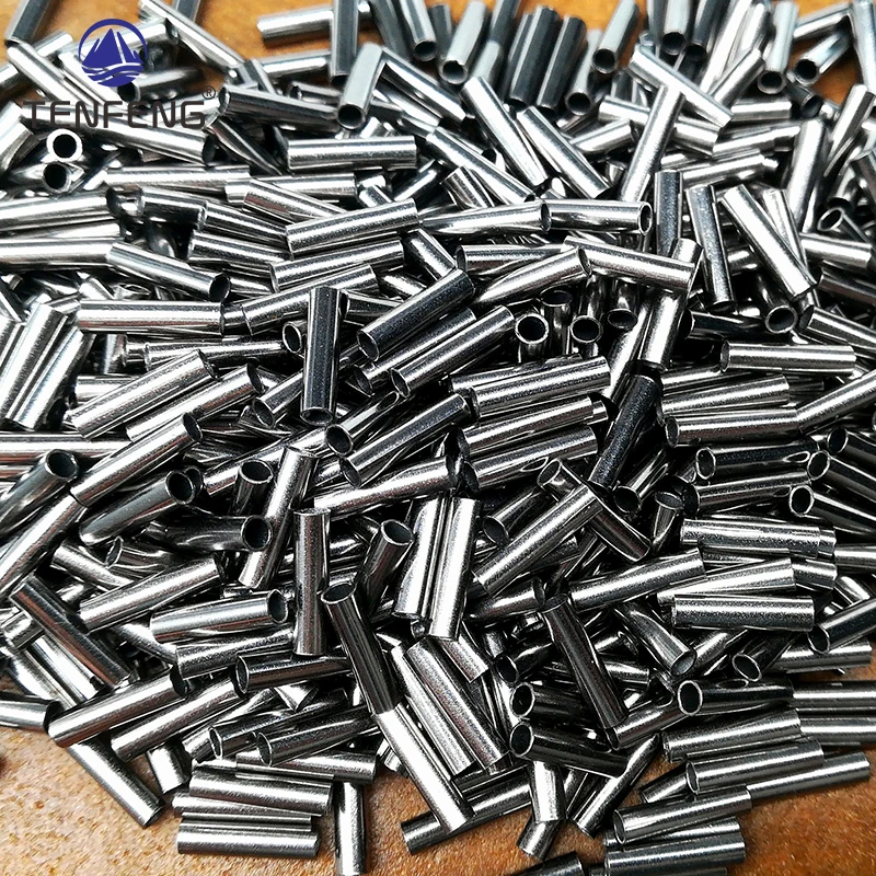 1000pcs 10mm Sea Fishing Line Fixing Single Sleeves Copper Brass Tube Swivel Steel Wire Clamp Fishing Tubes Accessories Pesca