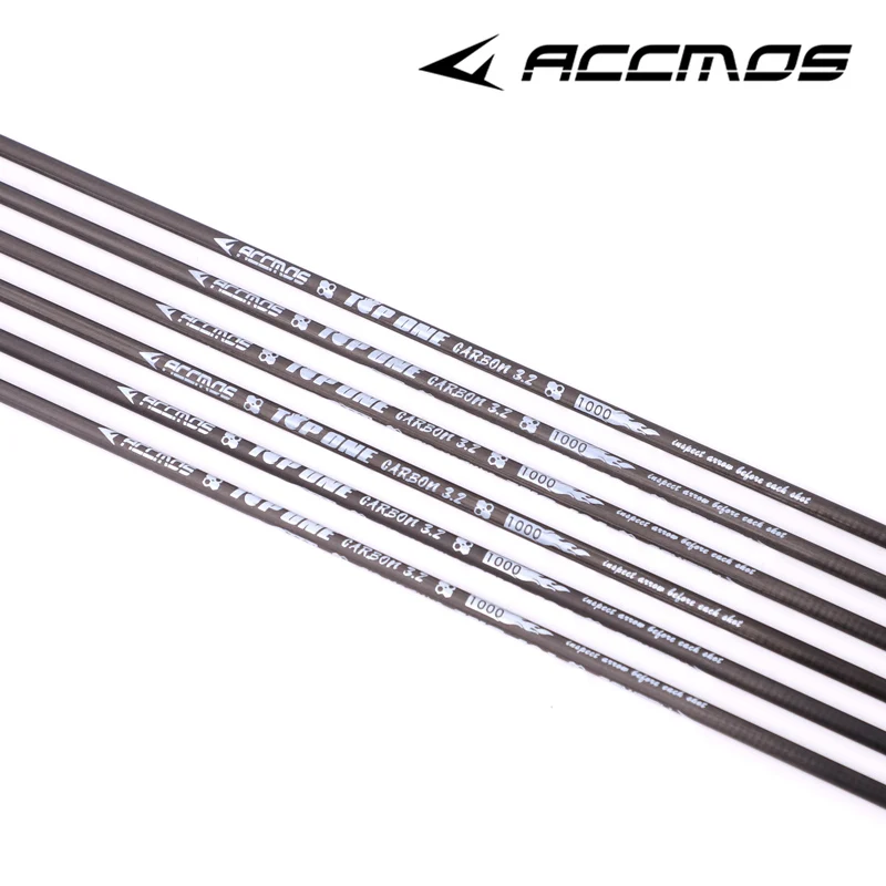 Imagem -02 - Pure Carbon Arrow Shaft Straightness para Arcos Shooting Spine 350 400 500 600 700 800 900 e 1000 Archery 0006 em id 32 Milímetros id Pcs 12 Pcs