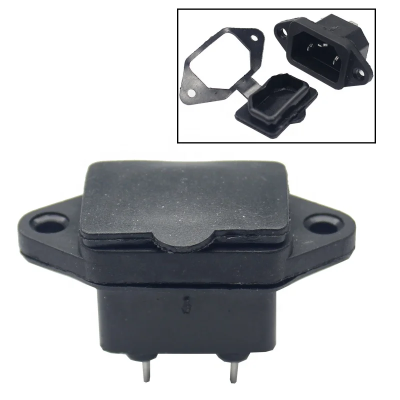 

AC 250V 10A 3P IEC320 C14 Male Plug Panel Power Inlet Sockets Connectors with waterproof dustproof cover