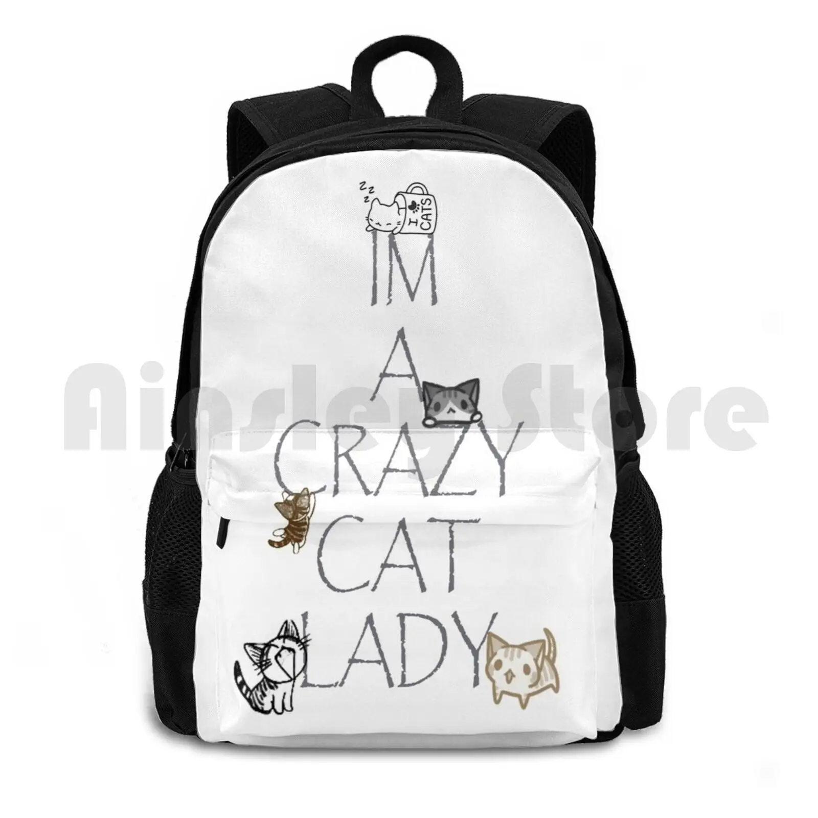 

Im A Crazy Cat Lady Открытый походный рюкзак Водонепроницаемый Кемпинг Путешествия Кошки Забавный кот Леди Милые простые глупые животные