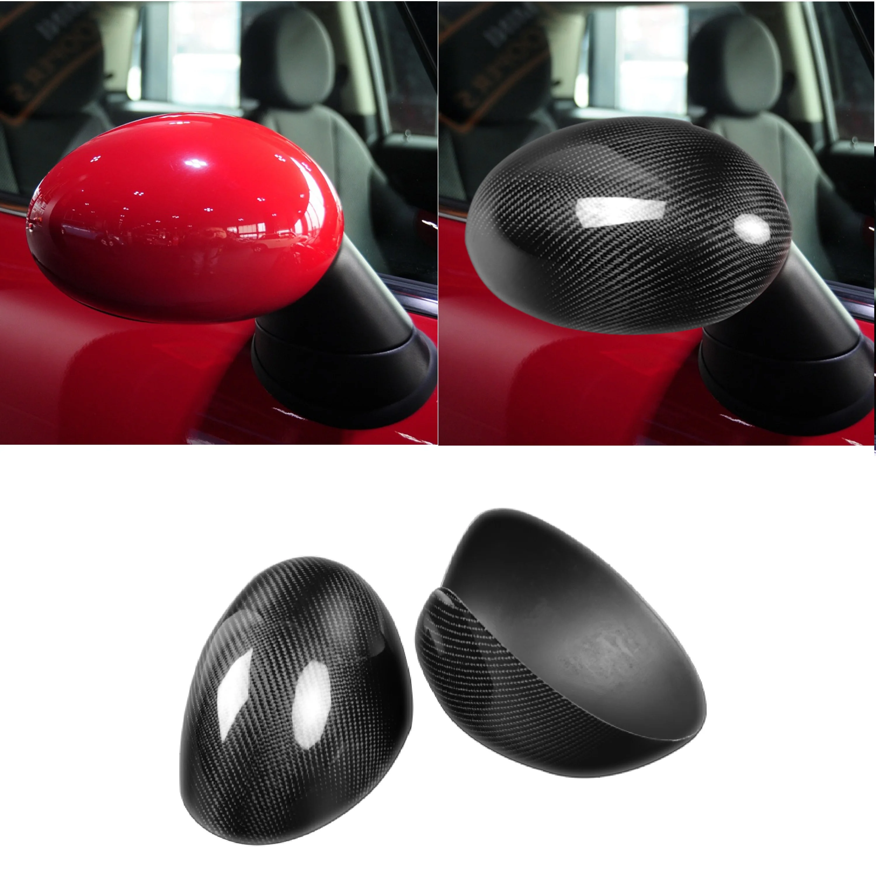 Carbon Fiber Rear View Mirror Cover Caps Modified Car Accessories Fit For BMW Mini R55 R56 R57 R58 R59 R60 Add On Style