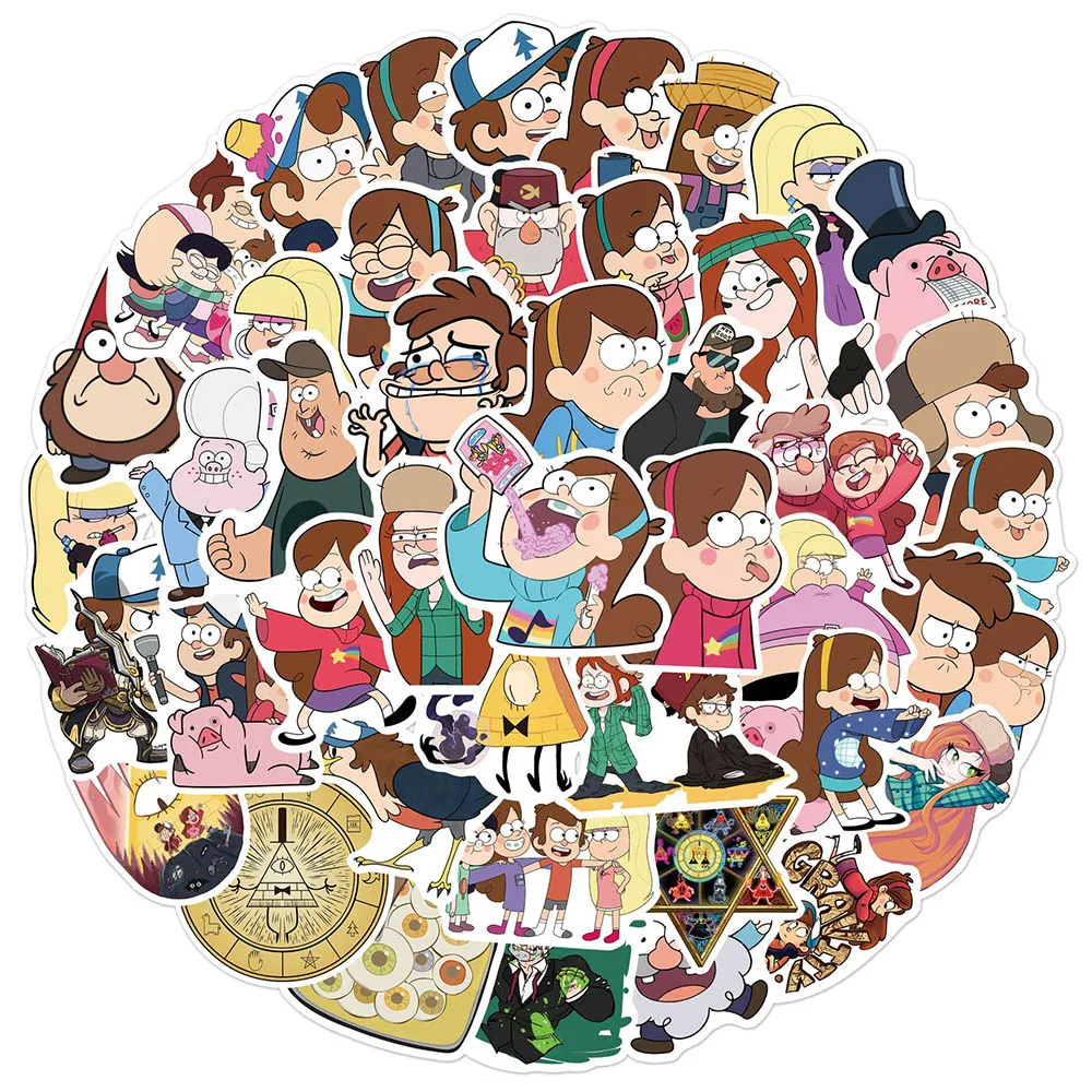 10/30/50PCS Disney Cute Cartoon Gravity Falls Anime Graffiti Stickers Laptop Phone Scrapbook Bike Car Decals Sticker For Kids