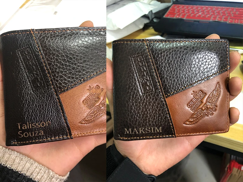 GUBINTU Men Wallets Genuine Cow Leather Short Design Card Holder Passcard Pocket Men High Quality Brand Male Wallet
