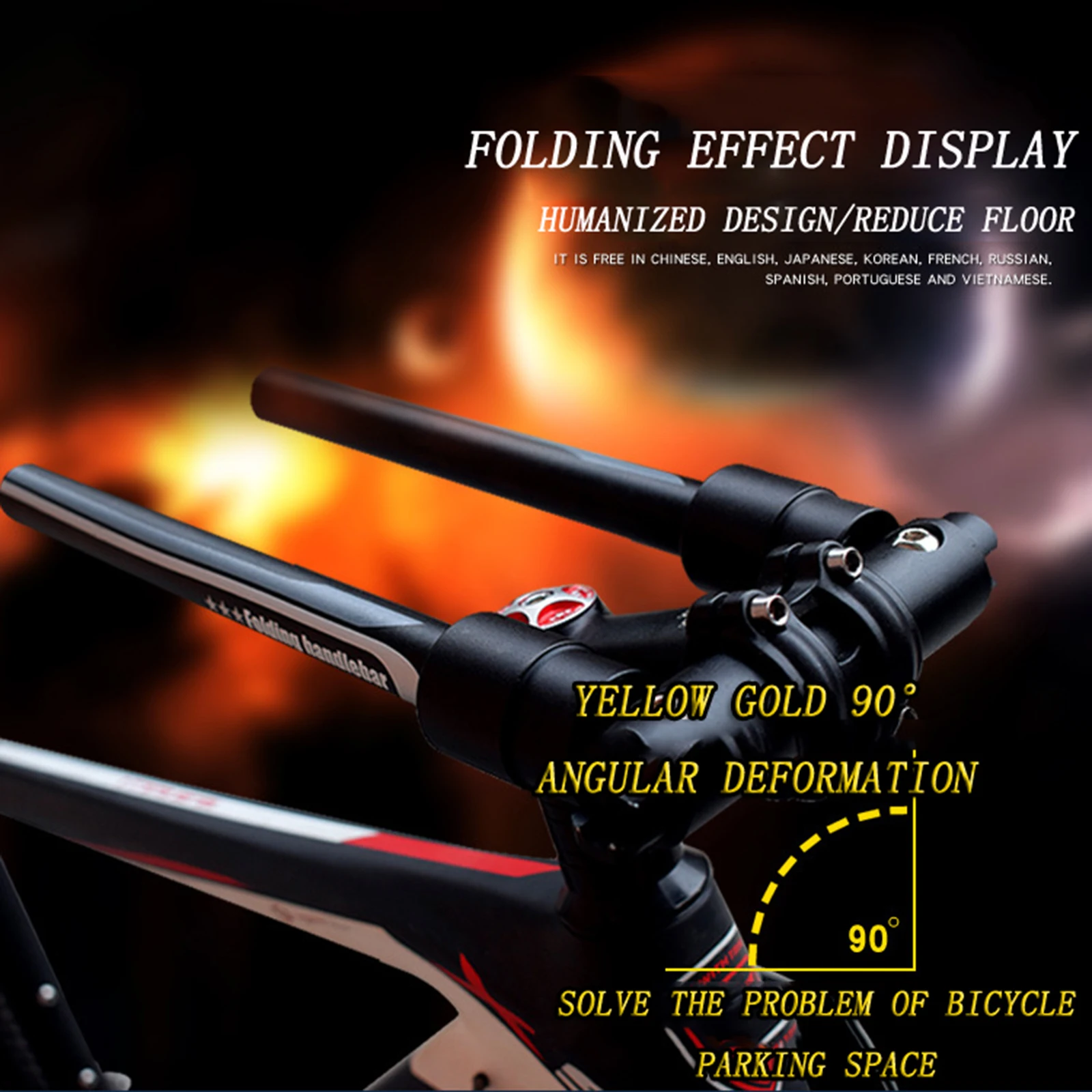 Folding Handlebar Mountain Road Racing Bicycle Scooter Flat Handle Bar Part Ultralight Racing Bicycle Components Accessories