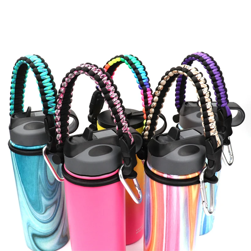 Portable Paracord Handle Bottle Strap Handheld Cord for Bottle Decor Rope for Hydro Flask Umbrella Strap 12-40oz Bottle Strap