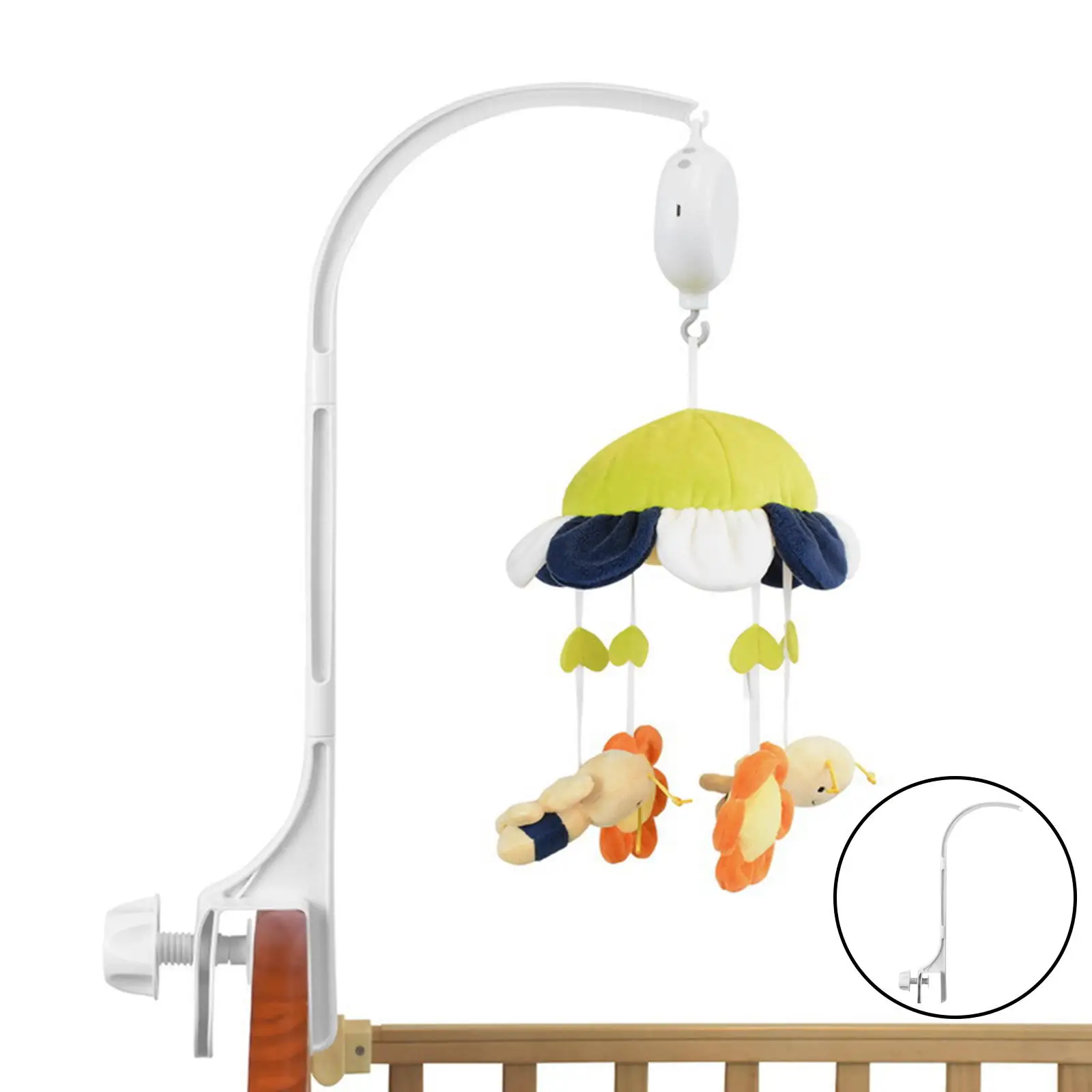 Cascabel de juguete para cama de bebé, soporte ajustable para cuna de bebé, caja de soporte de brazo giratorio, ajustable para bebé de 0 a 12 meses